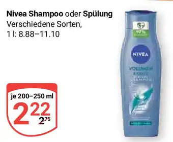 Globus Nivea Shampoo oder Spülung 200-250 ml Angebot