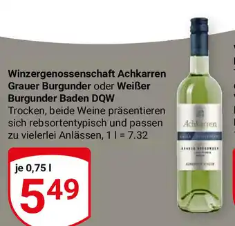 Globus Winzergenossenschaft Achkarren Grauer Burgunder 0,75 l Angebot