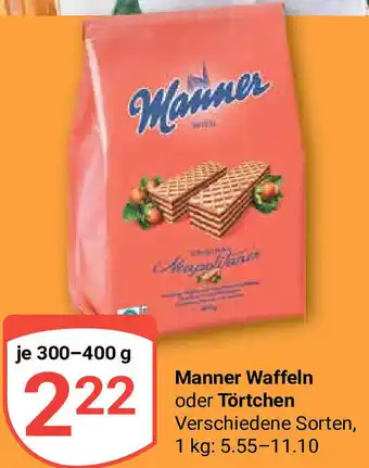 Globus Manner Waffeln oder Törtchen 300-400 g Angebot