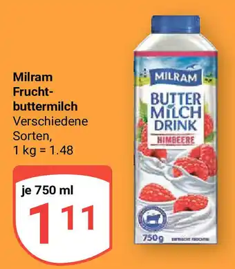 Globus Milram Frucht- buttermilch 750 ml Angebot