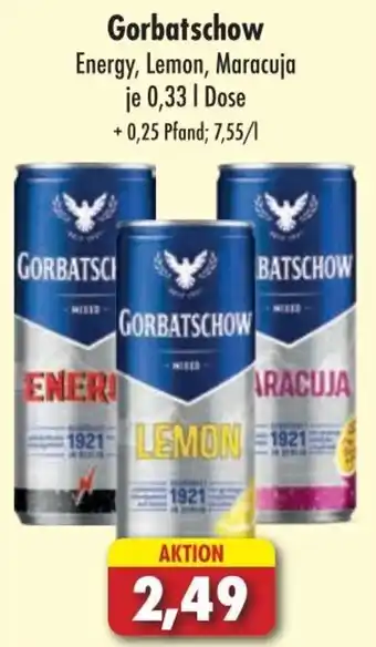 Lösch Depot Gorbatschow Energy, Lemon, Maracuja 0,33 L Dose Angebot