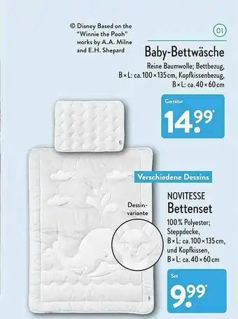 Aldi Nord Baby-bettwäsche, Novitesse Bettenset Angebot