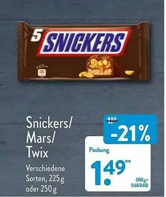 Aldi Nord Snickers-mars-twix Angebot