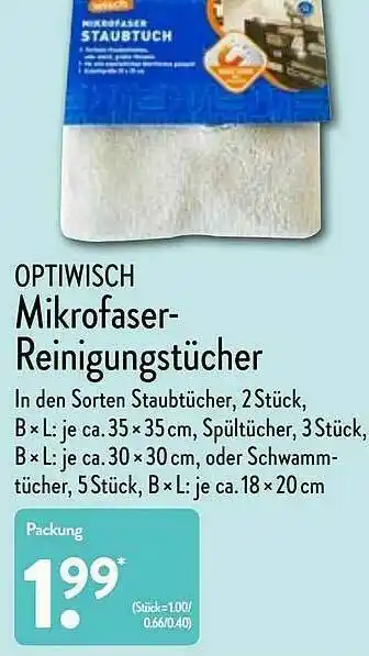 Aldi Nord Optiwisch Mikrofaser Reinigunstücher Angebot