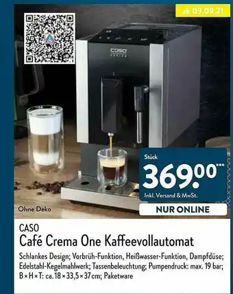 Aldi Nord Caso Café Crema One Kaffeevollautomat Angebot