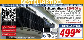 CENTERSHOP Balkonkraftwerk 820/800 W Angebot