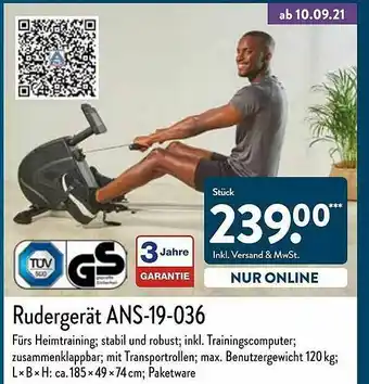 Aldi Nord Rudergerät Ans-19-036 Angebot