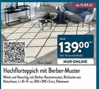 Aldi Nord Hochflorteppich Mit Berber-muster Angebot