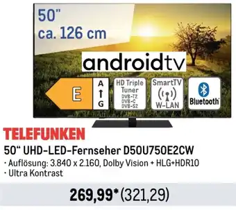 METRO TELEFUNKEN 50" UHD-LED-Fernseher D50U750E2CW Angebot