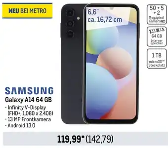 METRO SAMSUNG Galaxy A14 64 GB Angebot