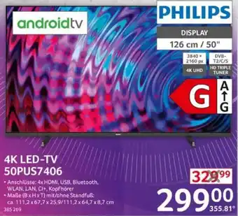 Selgros PHILIPS 4K LED-TV 50PUS7406 Angebot