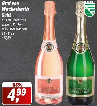 Simmel Graf von Wackerbarth Sekt 0,75 Liter Flasche Angebot