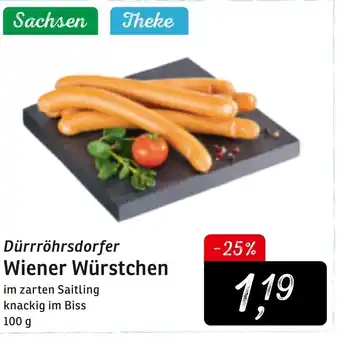 KONSUM Dürrröhrsdorfer Wiener Würstchen 100g Angebot