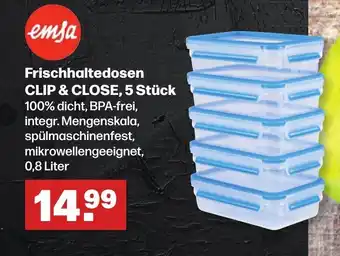 Handelshof emsa Frischhaltedosen CLIP & CLOSE, 5 Stück, 0,8 Liter Angebot