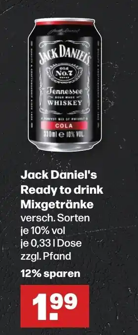 Handelshof Jack Daniel's Ready to drink Mixgetränke je 0,331 Dose Angebot