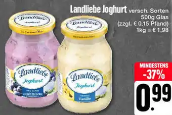 Edeka Landliebe Joghurt 500g Glas Angebot