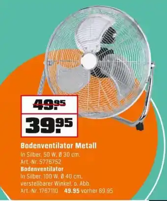 OBI Bodenventilator Metall Angebot