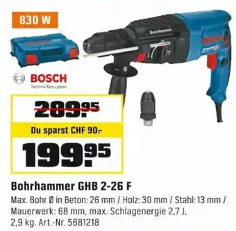 OBI BOSCH Bohrhammer GHB 2-26 F Angebot