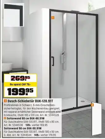 OBI 1 Dusch-Schiebetür DUK-120.91T Angebot