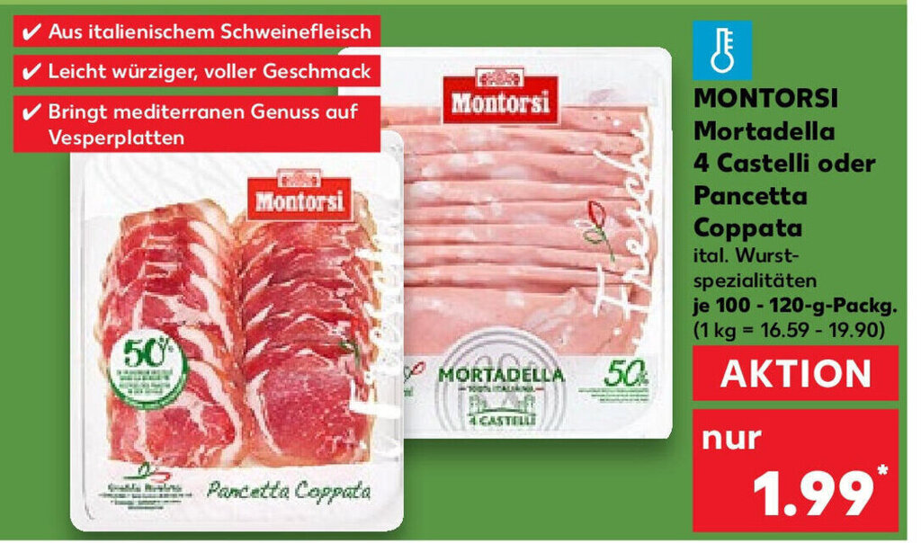 MONTORSI Mortadella 4 Castelli oder Pancetta Coppata 100200 g Packg
