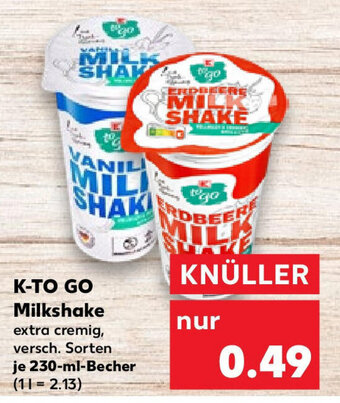 Kaufland K-TO GO Milkshake 230 ml Becher Angebot