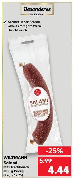 Kaufland WILTMANN Salami 250 g Packg. Angebot