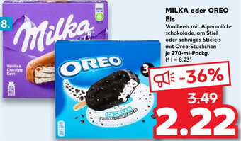 Kaufland MILKA oder OREO Eis 270 ml Packg. Angebot