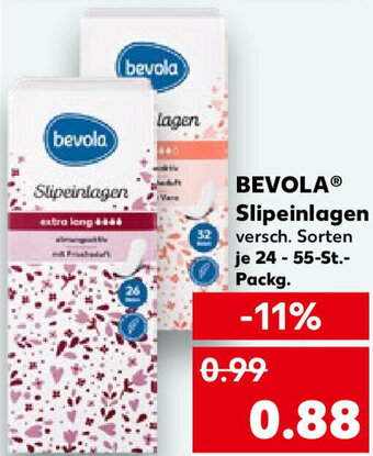 Kaufland BEVOLAⓇ Slipeinlagen 24-55-St.-Packg. Angebot