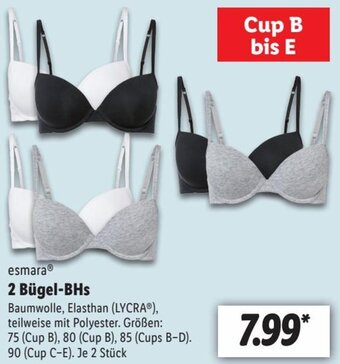 Lidl esmara 2 Bügel-BHs Angebot