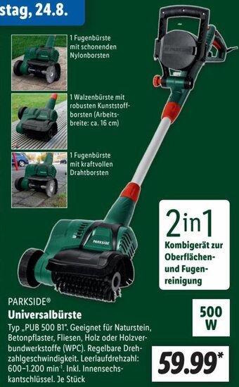 Lidl PARKSIDEⓇ Universalbürste ,,PUB 500 B1" Angebot