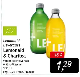 KONSUM Lemonaid Beverages Lemonaid & Charitea 0,33L Angebot