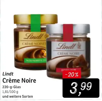 KONSUM Lindt Crème Noire 220g Angebot