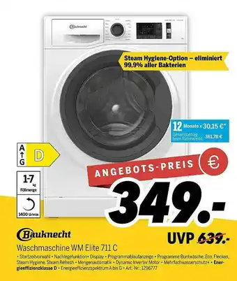 MEDIMAX Bauknecht Waschmaschine Wm Elite 711c Angebot