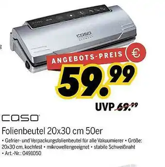 MEDIMAX Caso Folienbeutel 20x30 Cm 50er Angebot