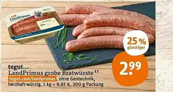 tegut Landprimus Grobe Bratwürste Angebot