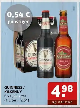 Getränke Quelle Guinness/Kilkenny 6x0,33L Angebot