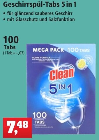 Thomas Philipps at home Clean Geschirrspül-Tabs 5 in 1, 100 Tabs Angebot