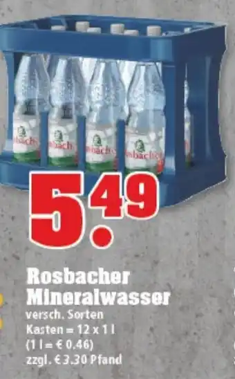 trinkgut Rosbacher Mineralwasser 12x1L Angebot