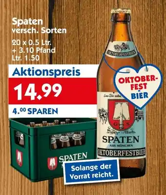 Hol'ab Getränkemarkt Spaten 20x0,5L Angebot