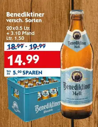 Hol'ab Getränkemarkt Benediktiner 20x0,5L Angebot