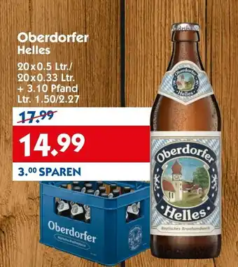 Hol'ab Getränkemarkt Oberdorfer Helles 20x0,5L/20x0,33L Angebot