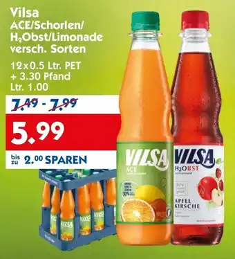 Hol'ab Getränkemarkt Vilsa Ace/H2Obst/Limonade 12x0,5L Angebot