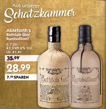 Hol'ab Getränkemarkt Ableforth's Bathtub Gin/Rumbullion 0,7L Angebot