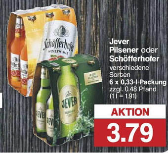 Famila Nord West Jever Pilsener oder Schöfferhofer 6 x 0,33-1-Packung Angebot