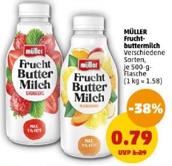 PENNY MÜLLER Frucht-buttermilch 500-g-Flasche Angebot