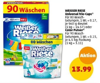 PENNY WEISSER RIESE Universal Trio-Caps* oder Color Pulver* 4,5 kg Packung Angebot