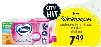 CITTI Markt Zewa Toilettenpapier 16 Rollen Angebot