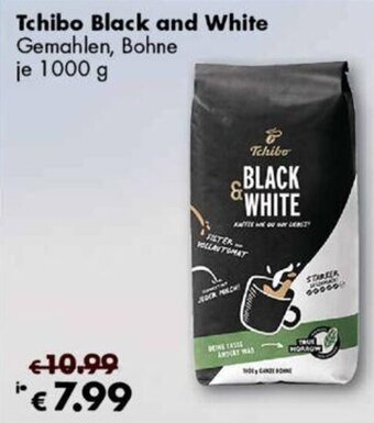 Travel Free Tchibo Black and White Gemahlen, Bohne 1000 g Angebot