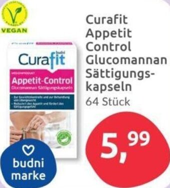 Budni Curafit Appetit Control Glucomannan Sättigungskapseln 64 Stück Angebot