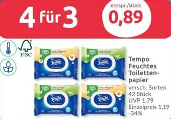 Budni Tempo Feuchtes Toilettenpapier 42 Stück Angebot